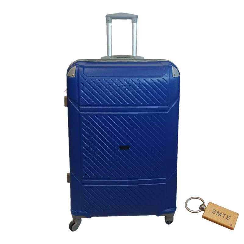 SMTE Durable Elegance: ABS Suitcase Medium 65Cm with Smte Keyring - 1 Piece - Light Blue with key...