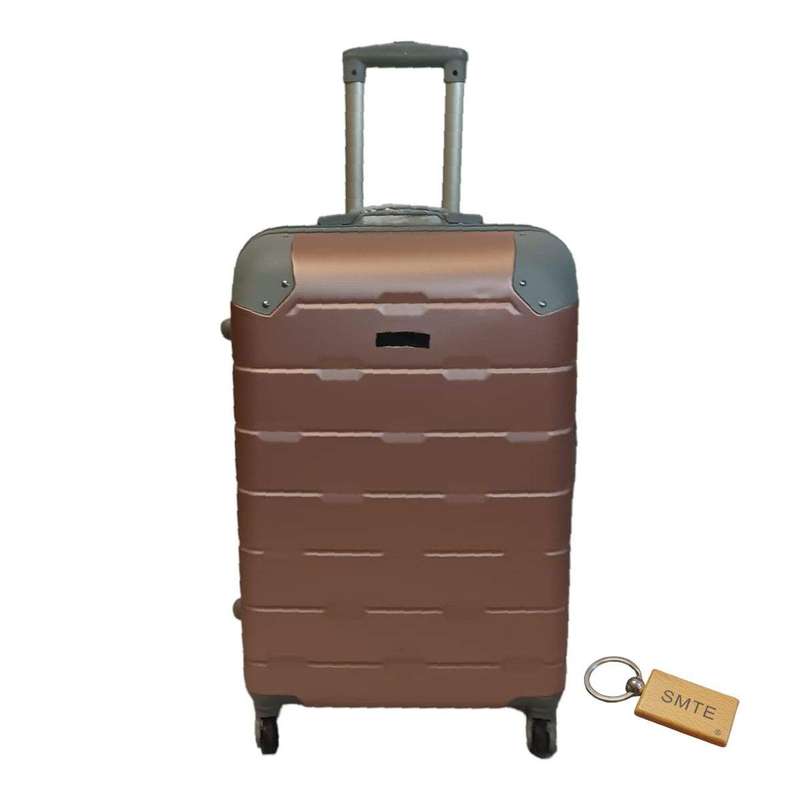 SMTE Durable Elegance: Suitcase Small 55cm with Smte Keyring - 1 Piece - Rose Gold with keychain