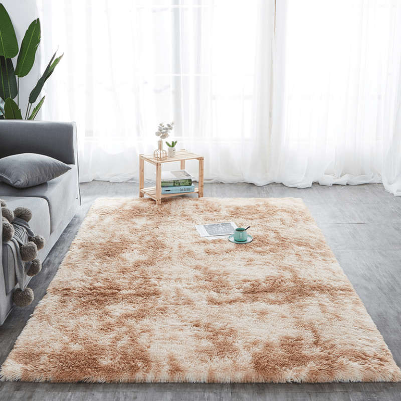 SMTE Jack Brown Luxury Ultra Soft Fluffy Rug Carpet - Light Brown with keychain