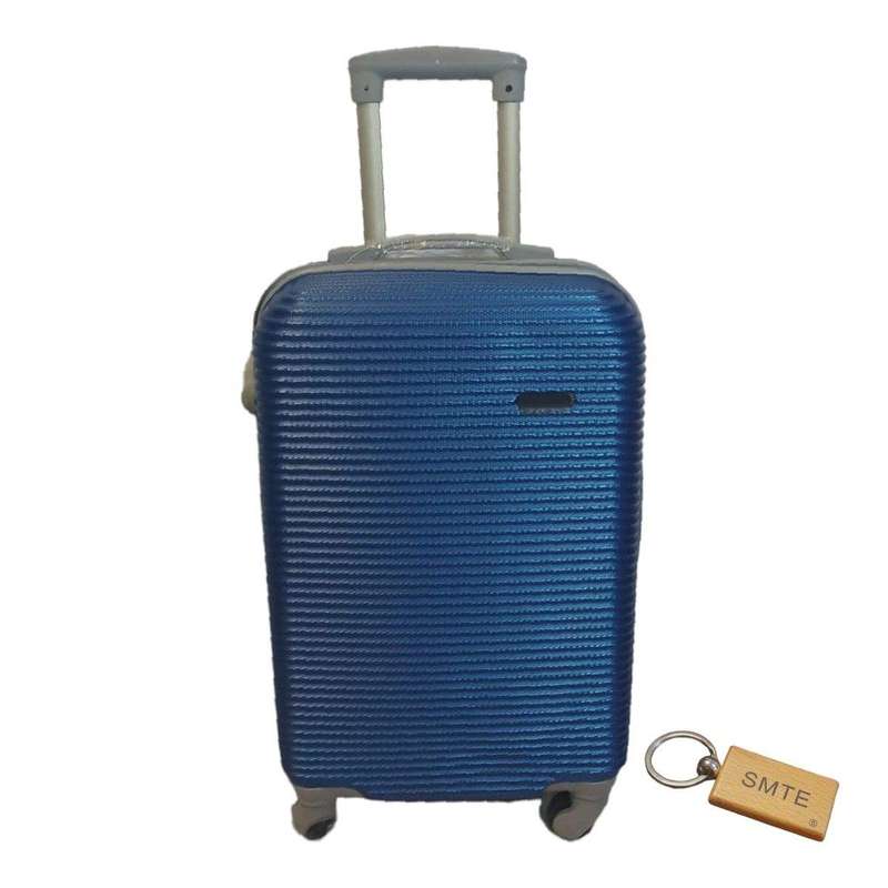 SMTE DurableElegance: Smart and Stylish Travel ABS Suitcase Medium 65cm with Smte Keyring - Blue ...