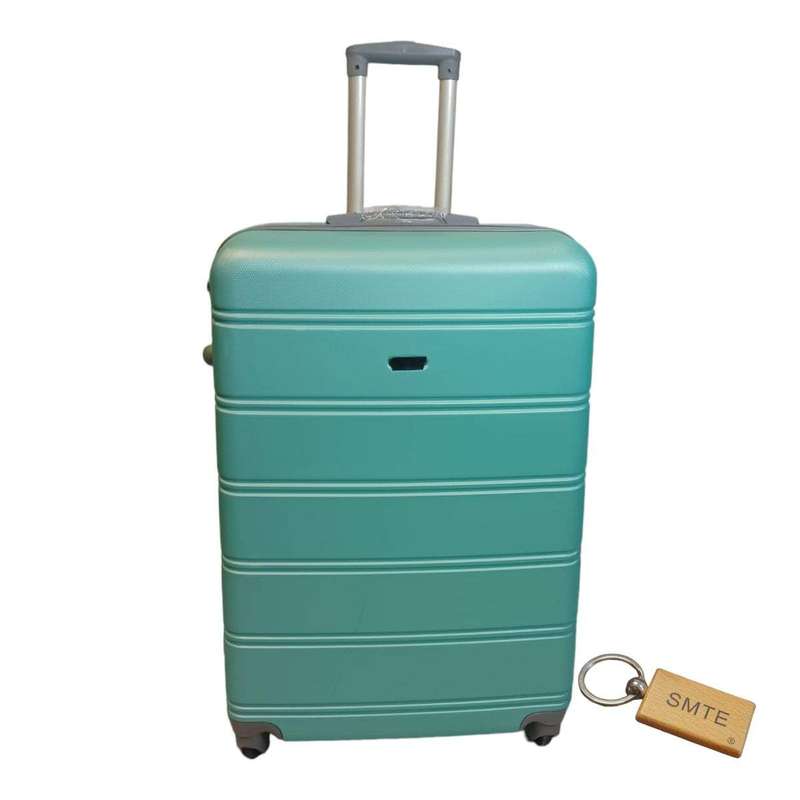 SMTE DurableElegance: Smart and Stylish Travel ABS Suitcase Medium 65cm with Smte Keyring - Green...