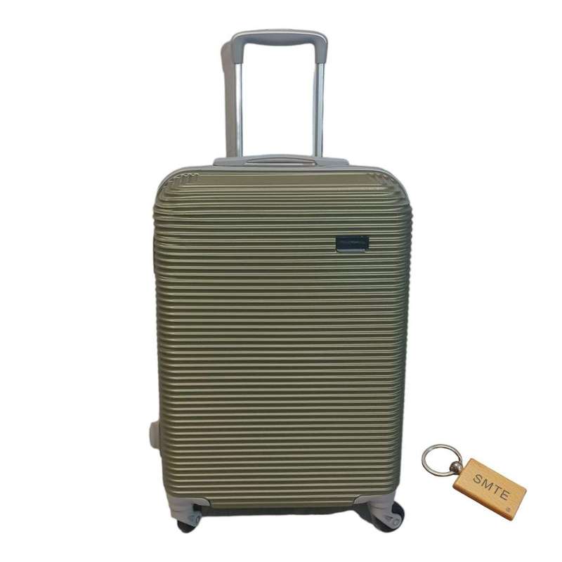 SMTE DurableElegance: Smart and Stylish Travel ABS Suitcase Medium 65cm with Smte Keyring - Light...
