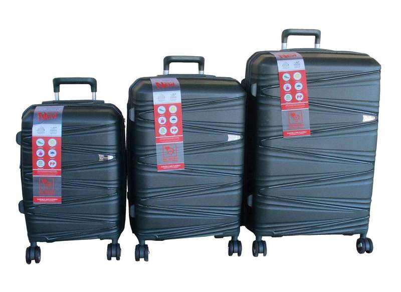 SMTE Unbreakable Travel Luggage 3 Piece Suitcases Spinner - Dark Green with keychain