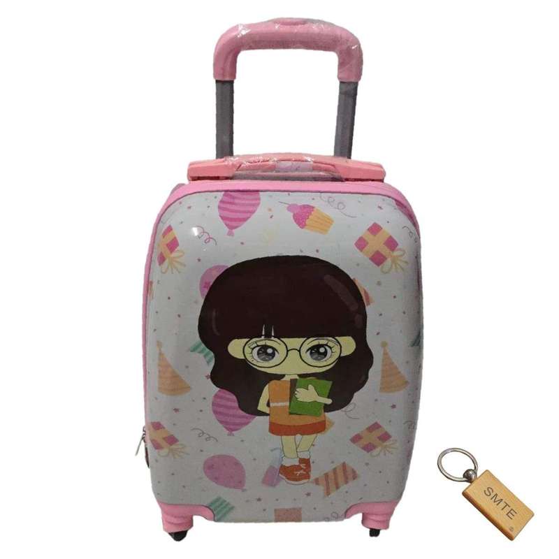 SMTE - Quality Kiddies Cartoons Hand Luggage/ Suitcase for Kids- X3- Doree with keychain