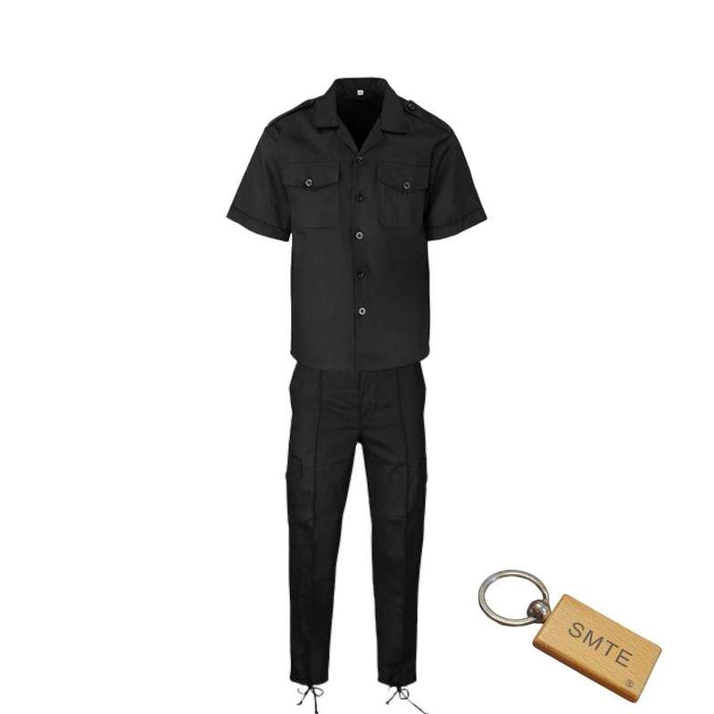 SMTE Black Combat Suit Top & Bottom - Unleash Your Power & Smte Keyring - L with keychain