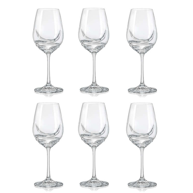 SMTE 6 Pieces Clear Red Wine Glasses For Table Decor with keychain