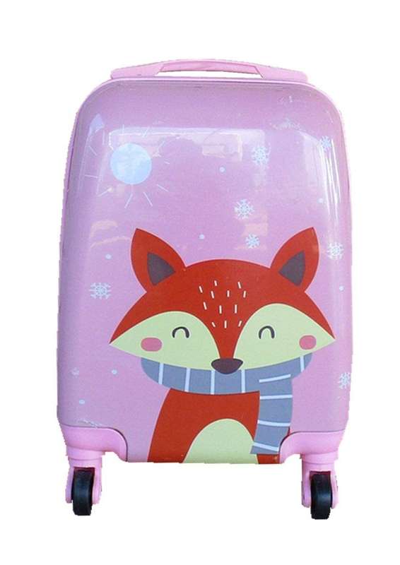 SMTE Kiddies Cartoon Hand Luggage Kids School Bag Suitcase for Children - Pink Red Cartoon fox wi...
