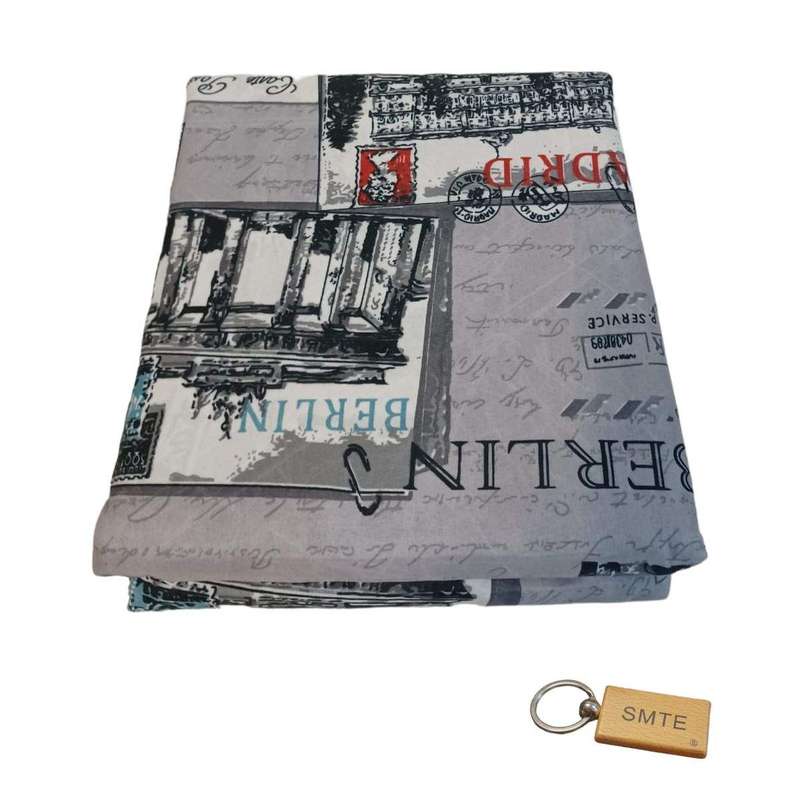 SMTE Luxurious Microfiber Bed Sheets:150x189cm and Smte Keyring - Grey Berlin with keychain