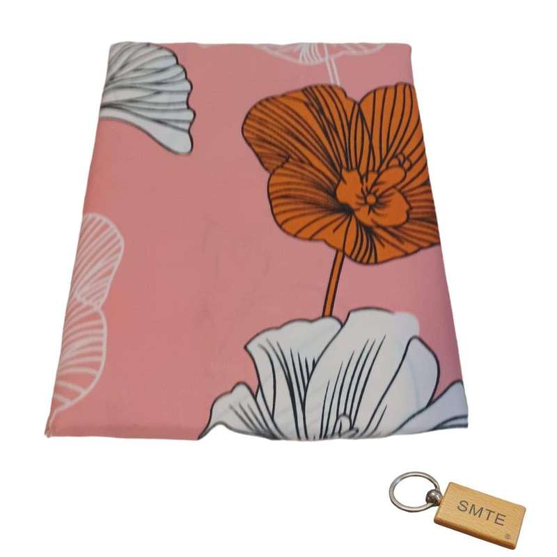 SMTE Luxurious Microfiber Bed Sheets:150x189cm and Smte Keyring - Peach Flower with keychain