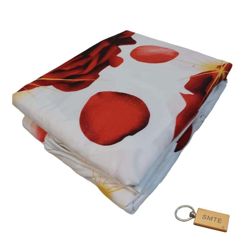 SMTE Luxurious Microfiber Bed Sheets:150x189cm and Smte Keyring - White Rose with keychain