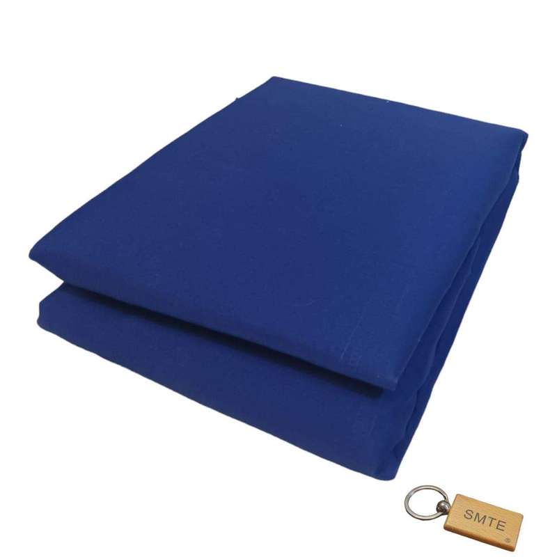 SMTE Luxurious Microfiber Bed Sheets: 150x189cm+Smte Keyring - Blue with keychain