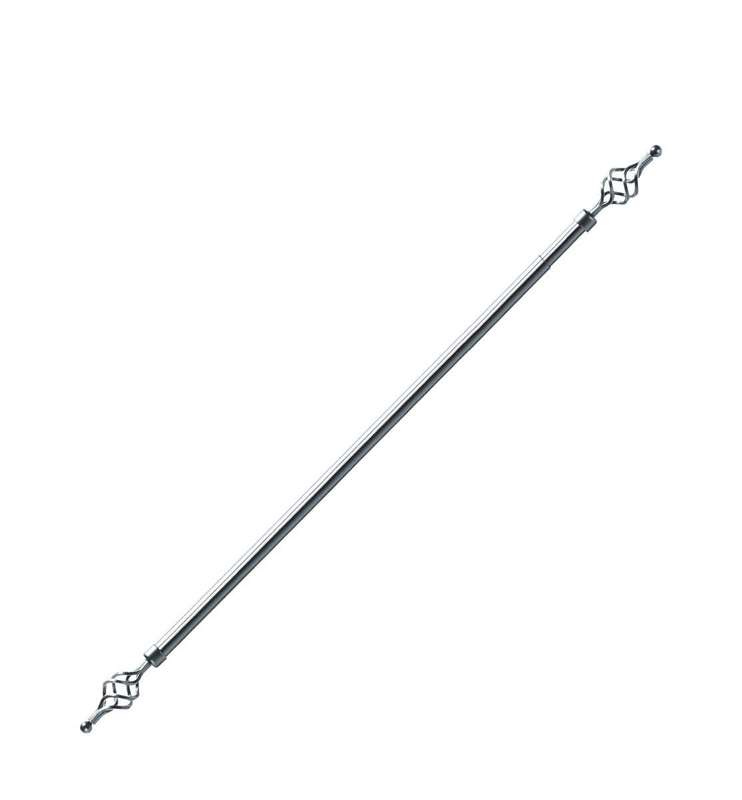 SMTE Sastro - Expandable Curtain Rod With Twisted Cage Finial 2m - Gold - Silver with keychain