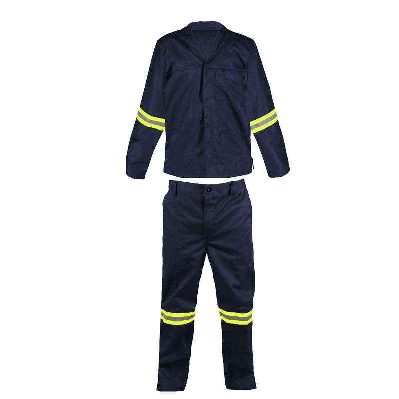 SMTE 2 Piece Overall Workwear Reflective Conti Suit -Navy - EU 36 with keychain