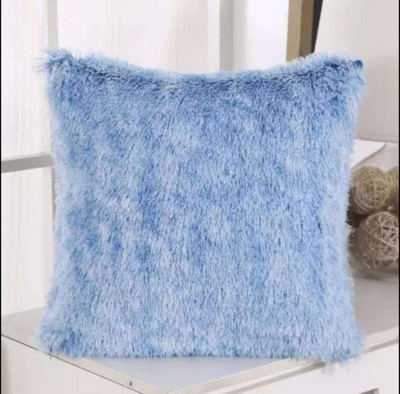 SMTE Fluffy Pillow Covers Set - Blue with keychain