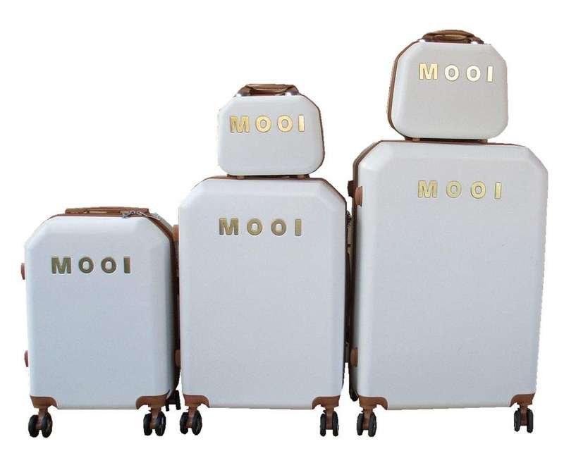 SMTE 5 Pieces Travel Trolley Luggage Set - Durable, Lightweight, Versatile Suitcases - White with...