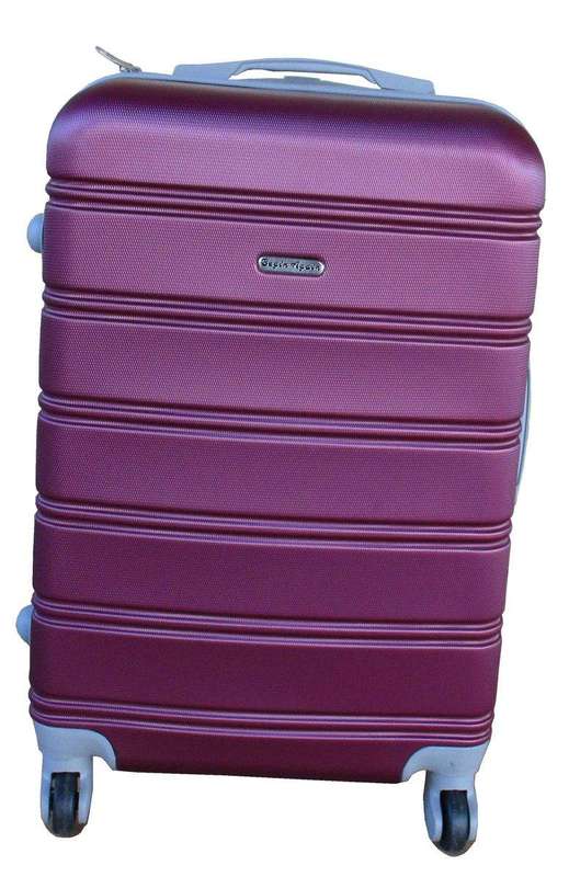 SMTE 1 Piece Premium Travel Luggage Bag 22" - Dark Purple with keychain