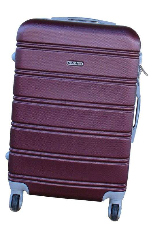 SMTE 1 Piece Premium Travel Luggage Bag 22" - Dark Red with keychain
