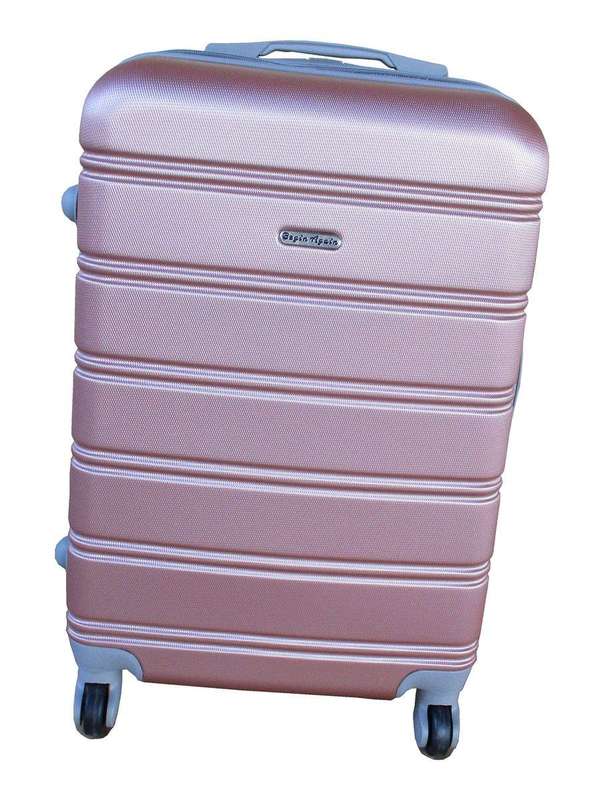 SMTE 1 Piece Premium Travel Luggage Bag 22" - Rose Gold with keychain