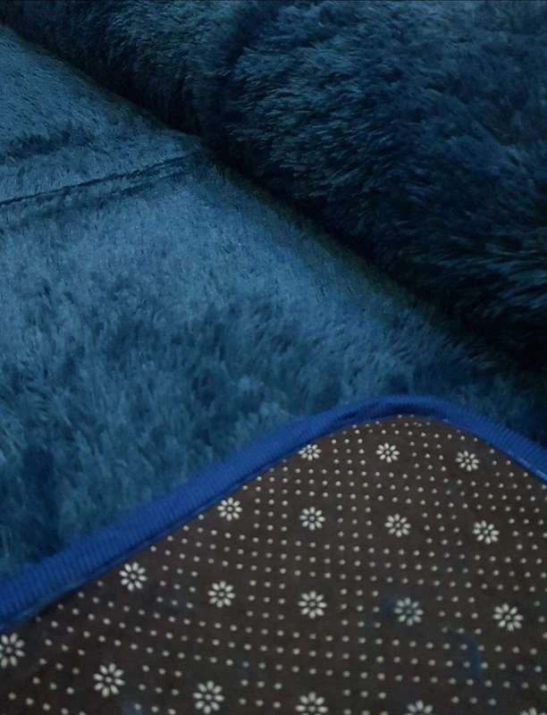 SMTE Large Premium Fluffy Carpet/Rug - Blue - Ocean Blue with keychain