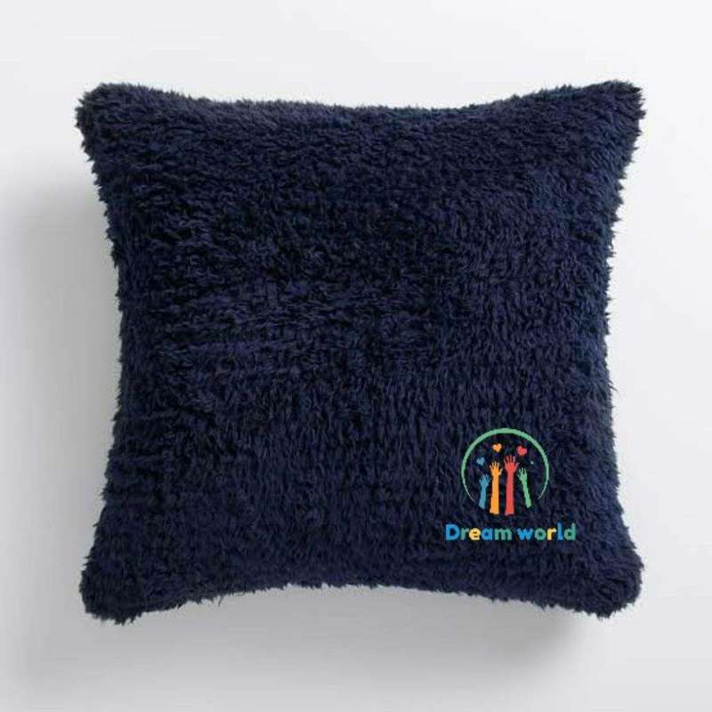 SMTE Soft Fluffy Pillow cover Set - Blue with keychain