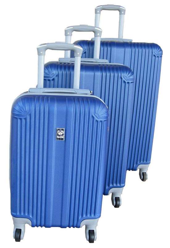 SMTE 3 Piece Mooistar 27 inch Travel Luggage Suitcase Bag Set - Blue with keychain