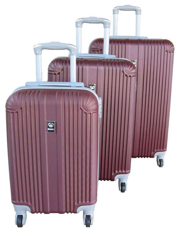 SMTE 3 Piece Mooistar 27 inch Travel Luggage Suitcase Bag Set - Maroon with keychain