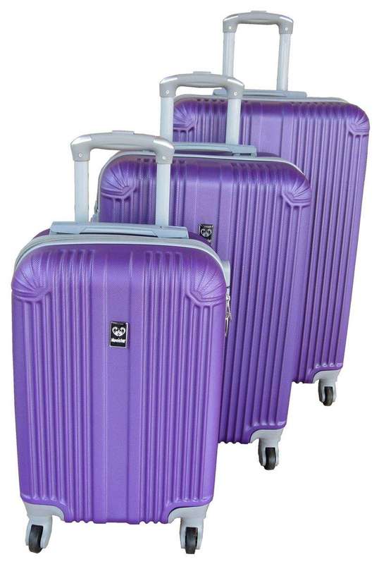 SMTE 3 Piece Mooistar 27 inch Travel Luggage Suitcase Bag Set - Purple with keychain