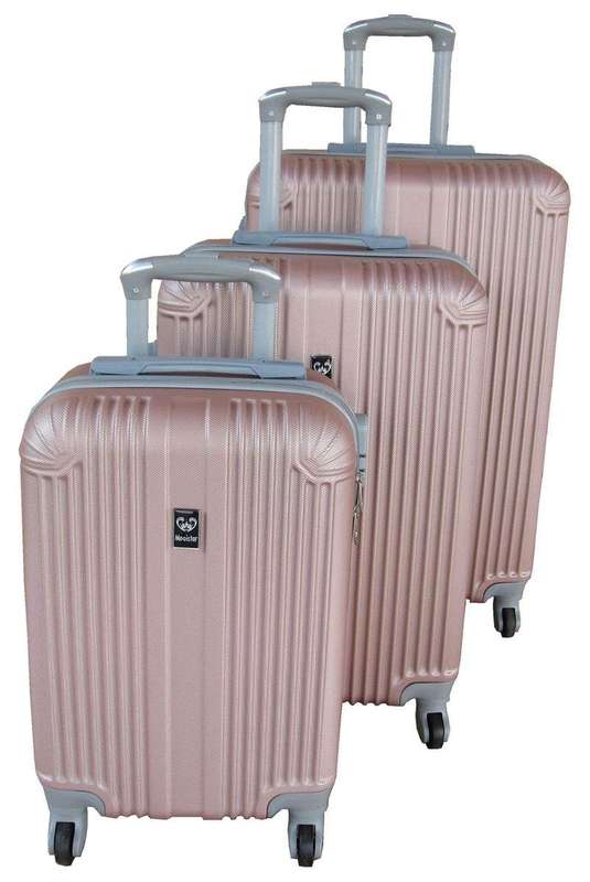 SMTE 3 Piece Mooistar 27 inch Travel Luggage Suitcase Bag Set - Rose Gold with keychain
