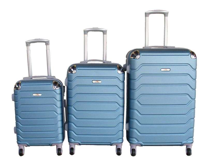 SMTE 3-Piece Travel 28-Inch Luggage Suitcase Bag Set - Stylish - Blue with keychain