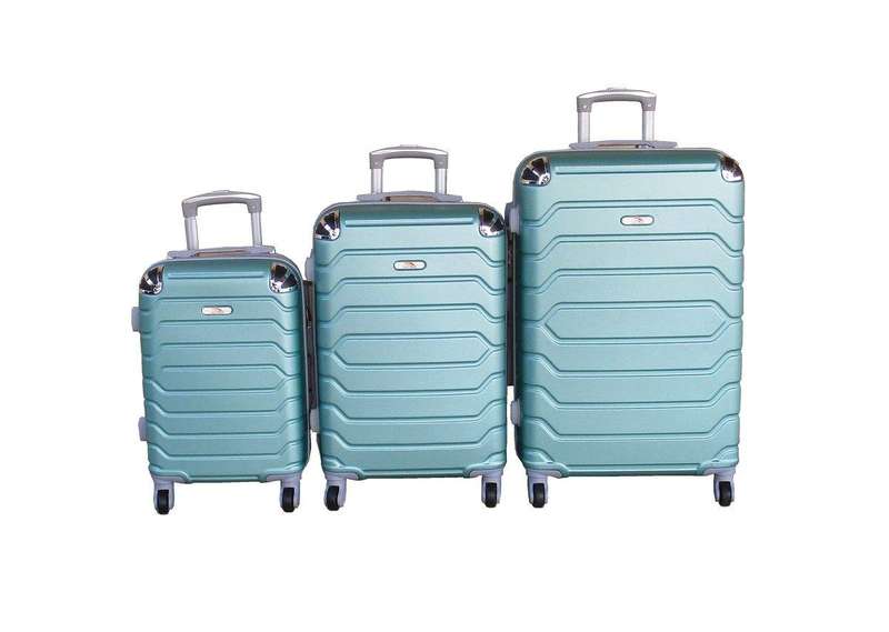 SMTE 3-Piece Travel 28-Inch Luggage Suitcase Bag Set - Stylish - Light Green with keychain