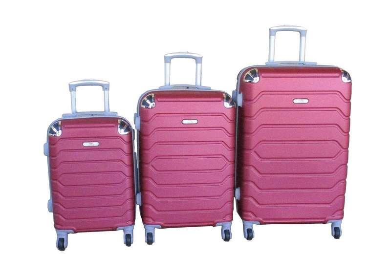 SMTE 3-Piece Travel 28-Inch Luggage Suitcase Bag Set - Stylish - Red with keychain