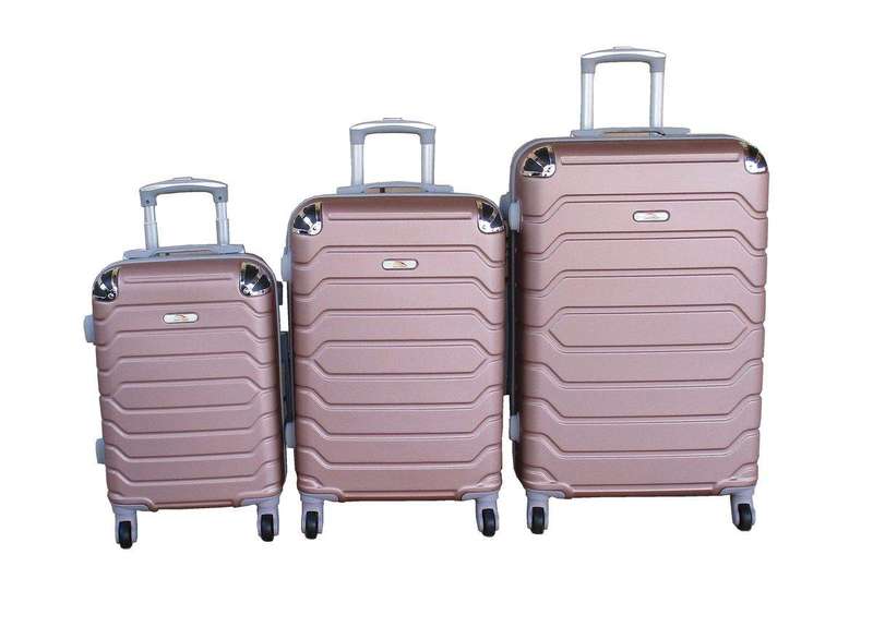 SMTE 3-Piece Travel 28-Inch Luggage Suitcase Bag Set - Stylish - Rose Gold with keychain