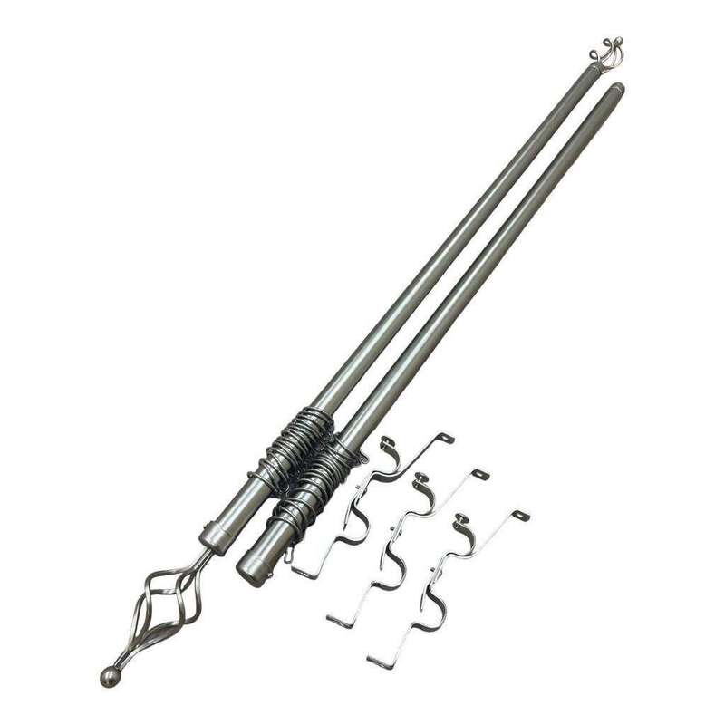 SMTE Expandable Curtain Double Rod With Twisted Cage Finial - 3m with keychain