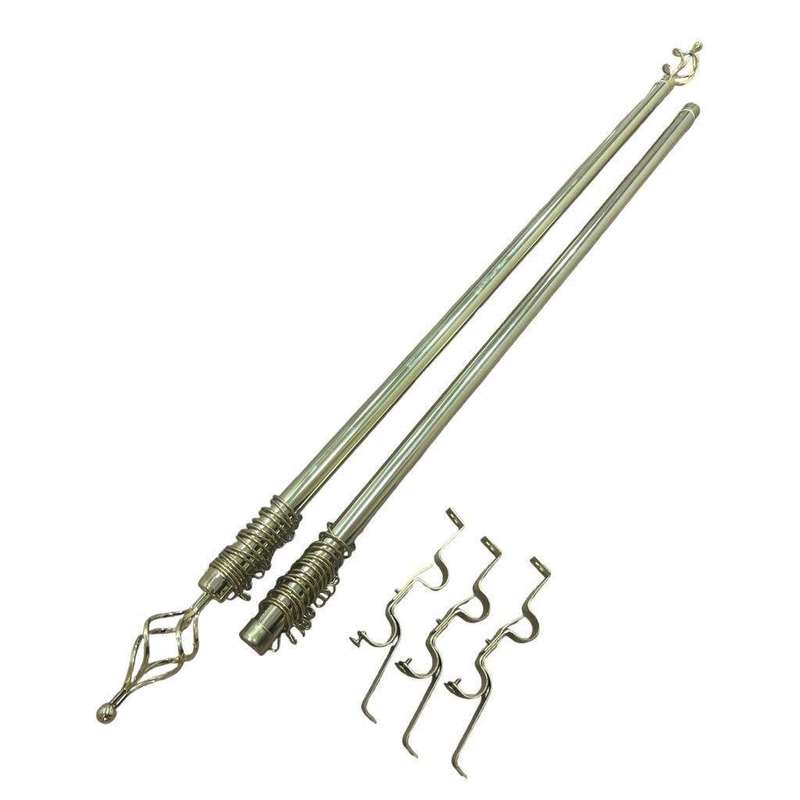 SMTE Expandable Curtain Double Rod With Twisted Cage Finial - 3m with keychain