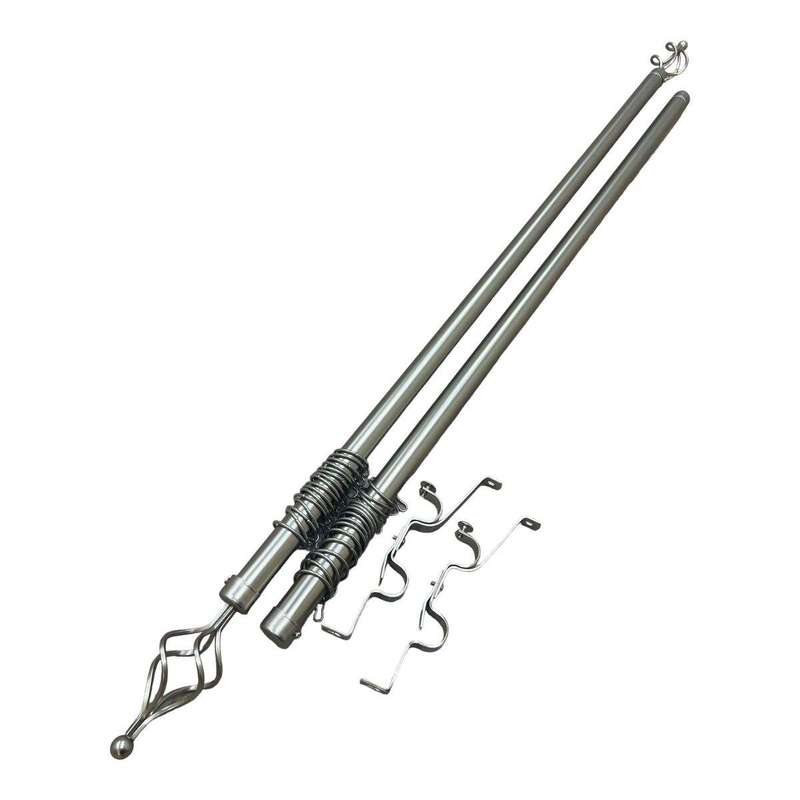 SMTE Expandable Curtain Double Rod With Twisted Cage Finial - 2m with keychain