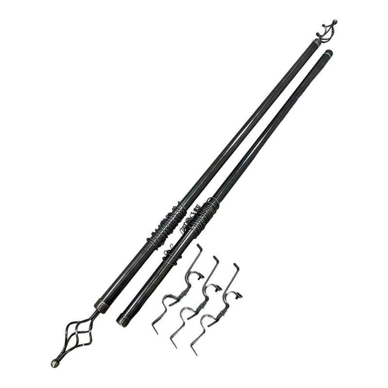 SMTE Expandable Curtain Double Rod with Twisted Cage Finial - 4m with keychain