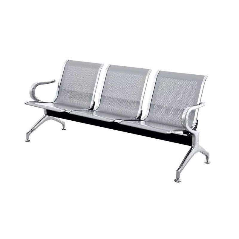 SMTE Modern 3-Seater Steel Waiting Room Office Bench GY-G03 with keychain