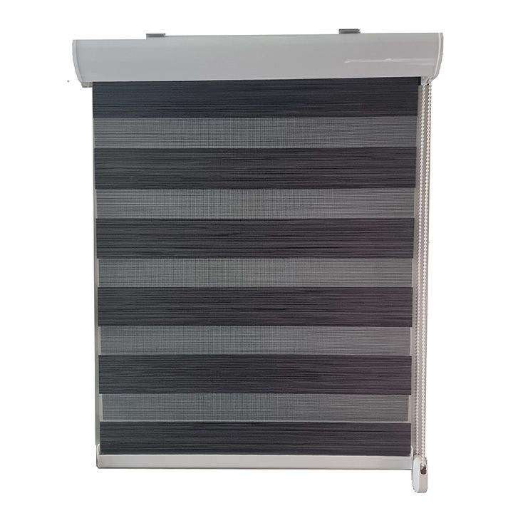 SMTE Zebra Roller Blind - Textured Charcoal - 220 L x 210 W cm with keychain