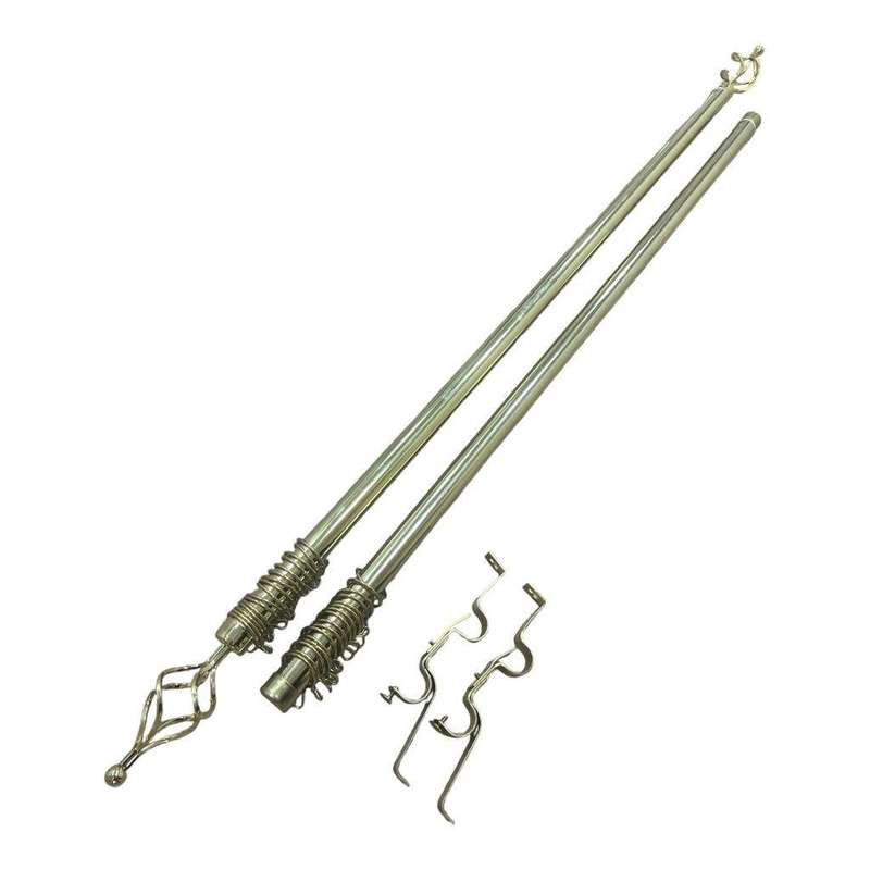 SMTE X-Clusive Expandable Curtain Double Rod With Twisted Cage Finial - 2m with keychain