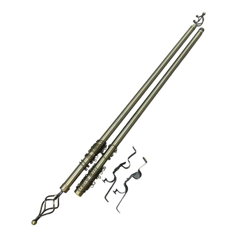 SMTE X-Clusive Expandable Curtain Double Rod with Twisted Cage Finial - 2m with keychain