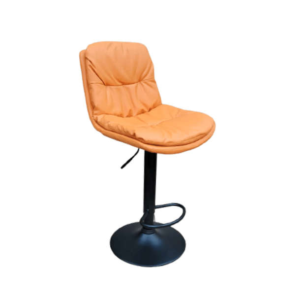 SMTE Soft Padded Perla Black Based Bar Stool - Orange with keychain