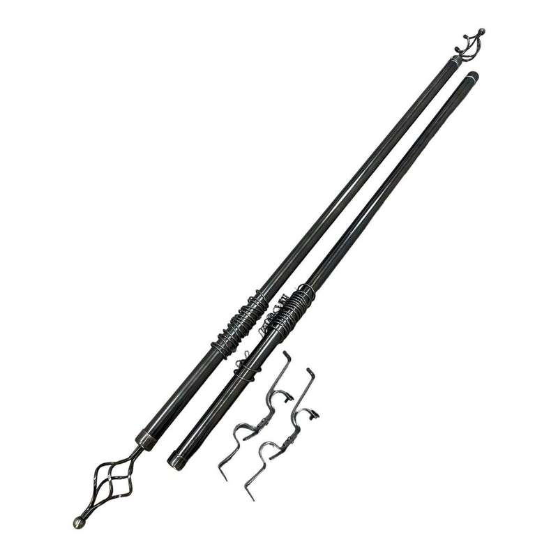 SMTE X- Clusive Expandable Curtain Double Rod with Twisted Cage Finial - 2m with keychain