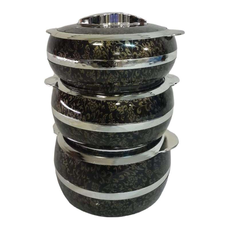 SMTE- Insulated Casserole- 3 Piece Set- Black-THM10 with keychain