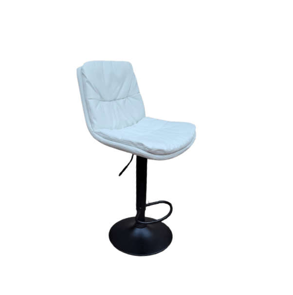 SMTE Soft Padded Perla Black Based Bar Stool - White with keychain