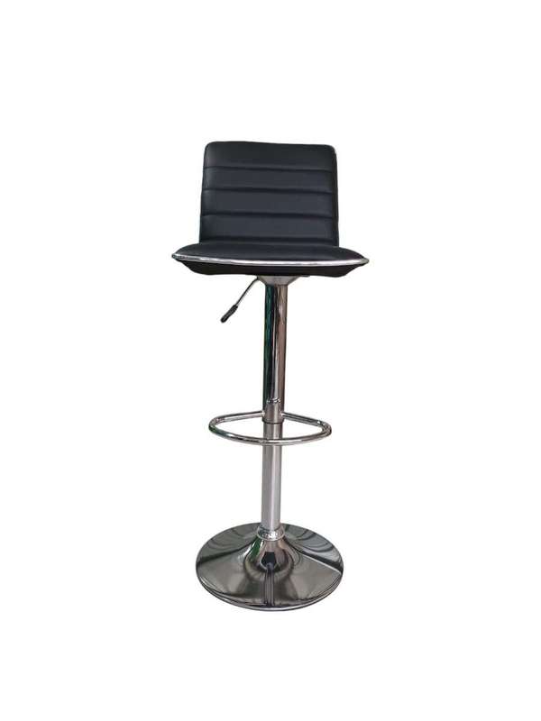 SMTE - 709 Adjustable Bar Stool - Black PU Leather with Chrome Base with keychain
