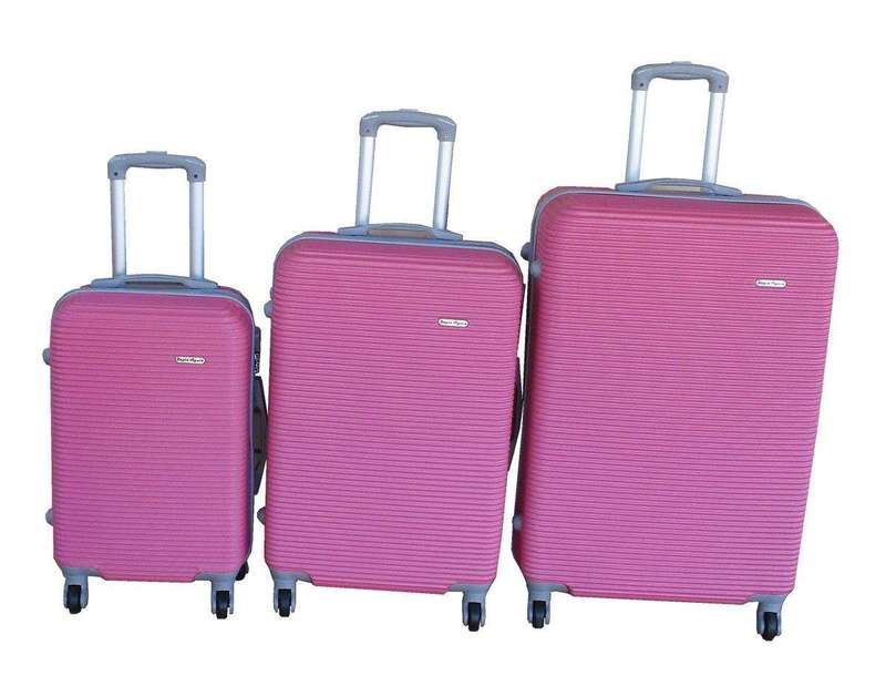 SMTE Bright Pink Hardshell 3-Piece Luggage Set - Spinner Wheels/Secure Lock with keychain