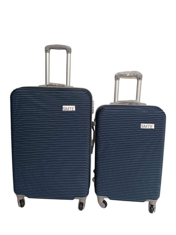 SMTE 2-Piece ABS Hard Shell Luggage Set - Dark Blue with keychain
