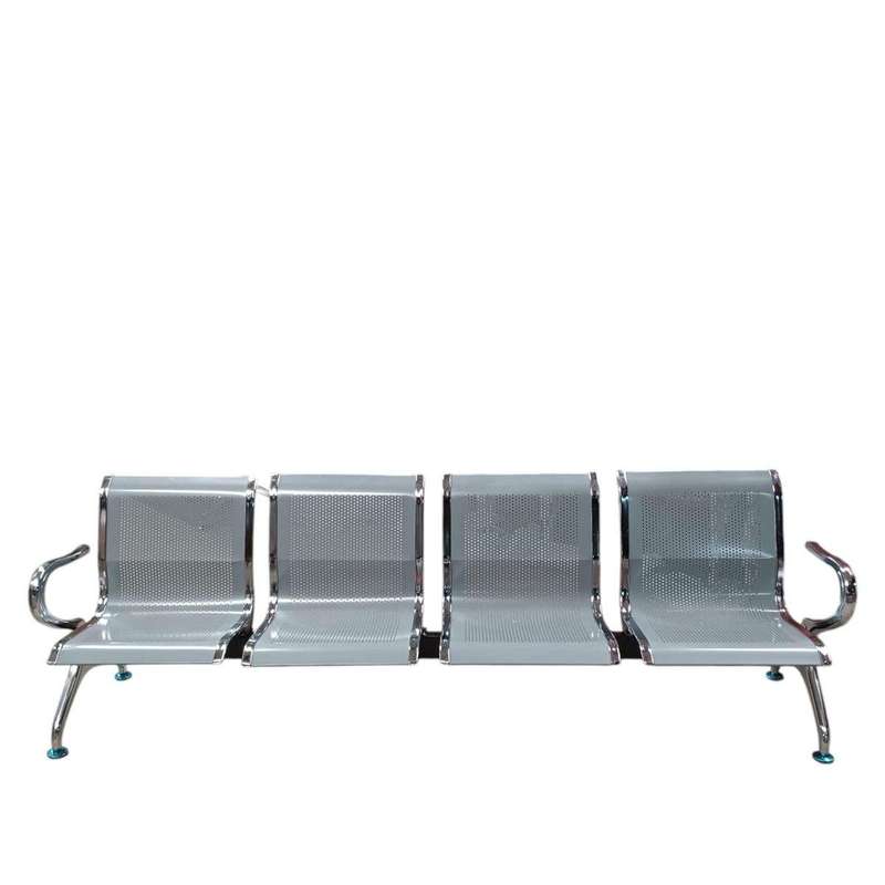 SMTE S504 4-Seater Stainless Steel Waiting Bench - 331cm x 56cm x 76cm with keychain