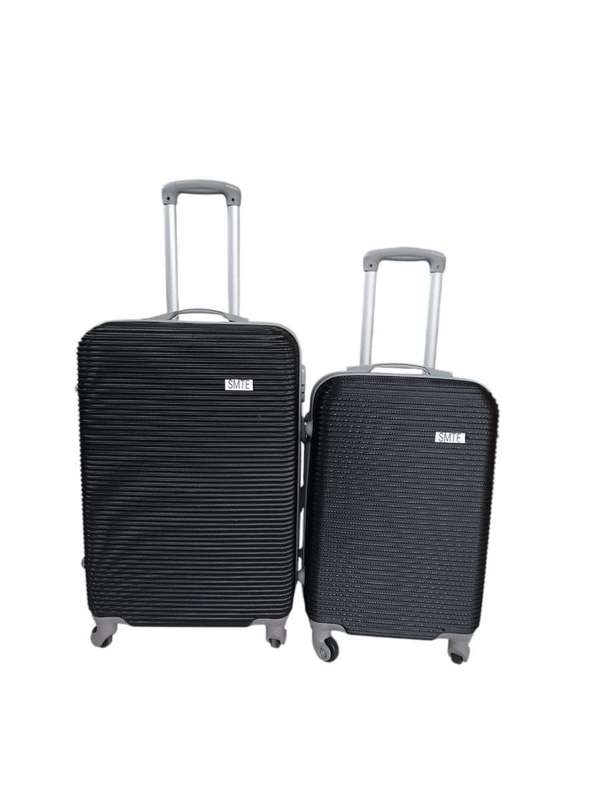 SMTE 2 Piece Hard Shell Luggage Set - 22 inch & 26 inch (Black) with keychain