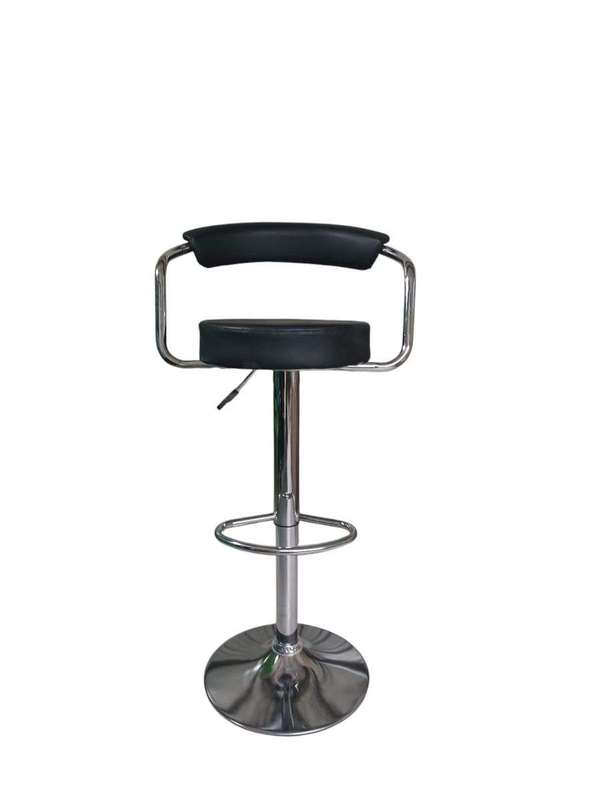 SMTE - 682 Adjustable Bar Stool - Black PU Leather with Chrome Frame with keychain